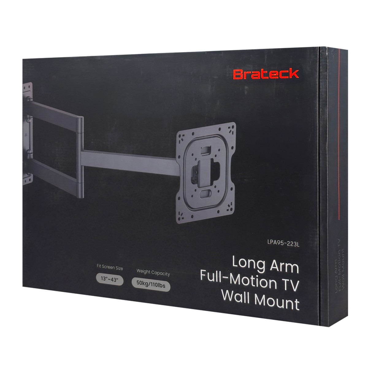 BRATECK επιτοίχια βάση τηλεόρασης LPA95-223L, 23-43", έως 50kg, full motion