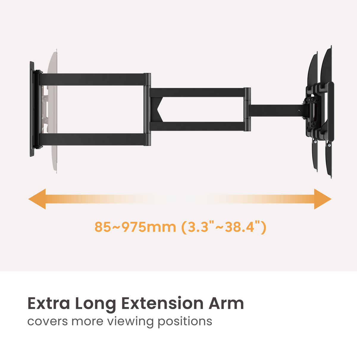 BRATECK επιτοίχια βάση τηλεόρασης LPA95-465XL, 37-86", έως 50kg, full motion