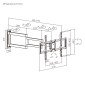 BRATECK επιτοίχια βάση τηλεόρασης LPA95-465XL, 37-86", έως 50kg, full motion