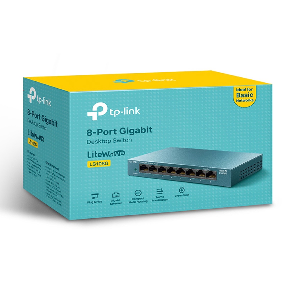 TP-LINK Desktop Switch LS108G, 8-port 10/100/1000Mbps, Ver. 1.0