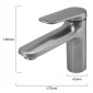 BRUNO μπαταρία νιπτήρα M11570-235C, αναμεικτική, ασημί
