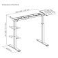 BRATECK σκελετός ηλεκτρικού γραφείου M12-22D, 95~145x60x70~118cm, μαύρο