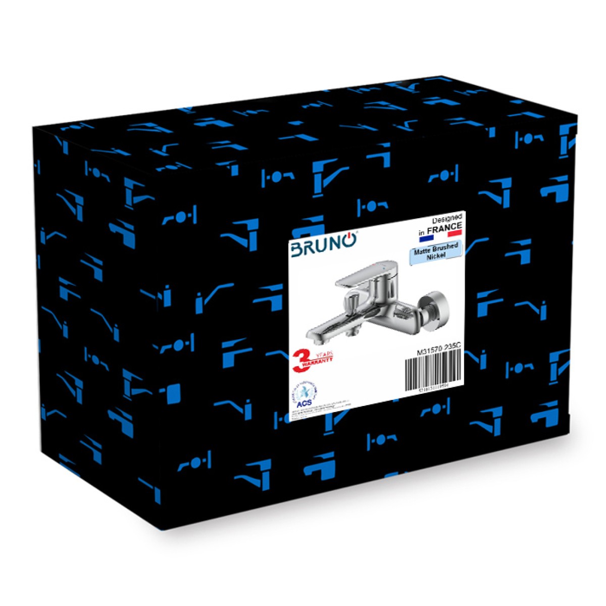 BRUNO μπαταρία τοίχου μπάνιου M31570-235C, αναμεικτική, ασημί