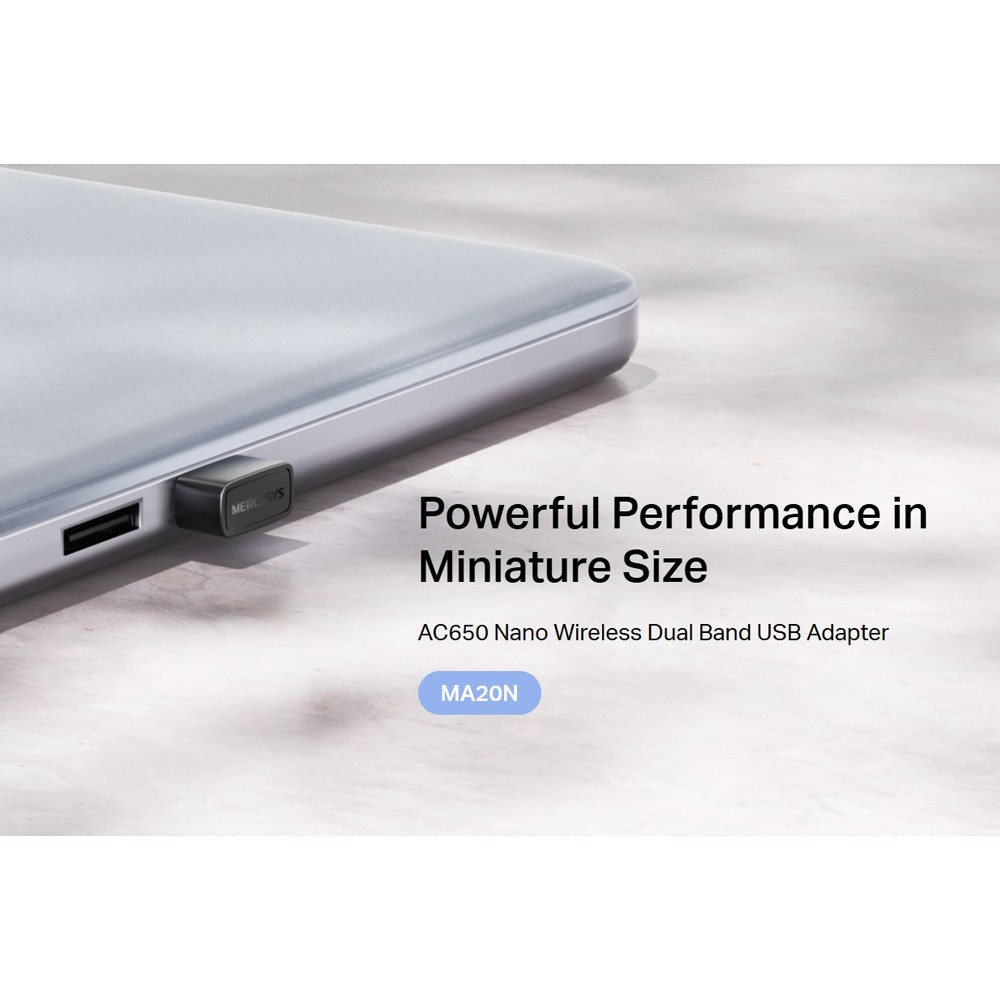 MERCUSYS ασύρματος USB αντάπτορας δικτύου MA20N, 650Mbps AC650, Ver 1.0