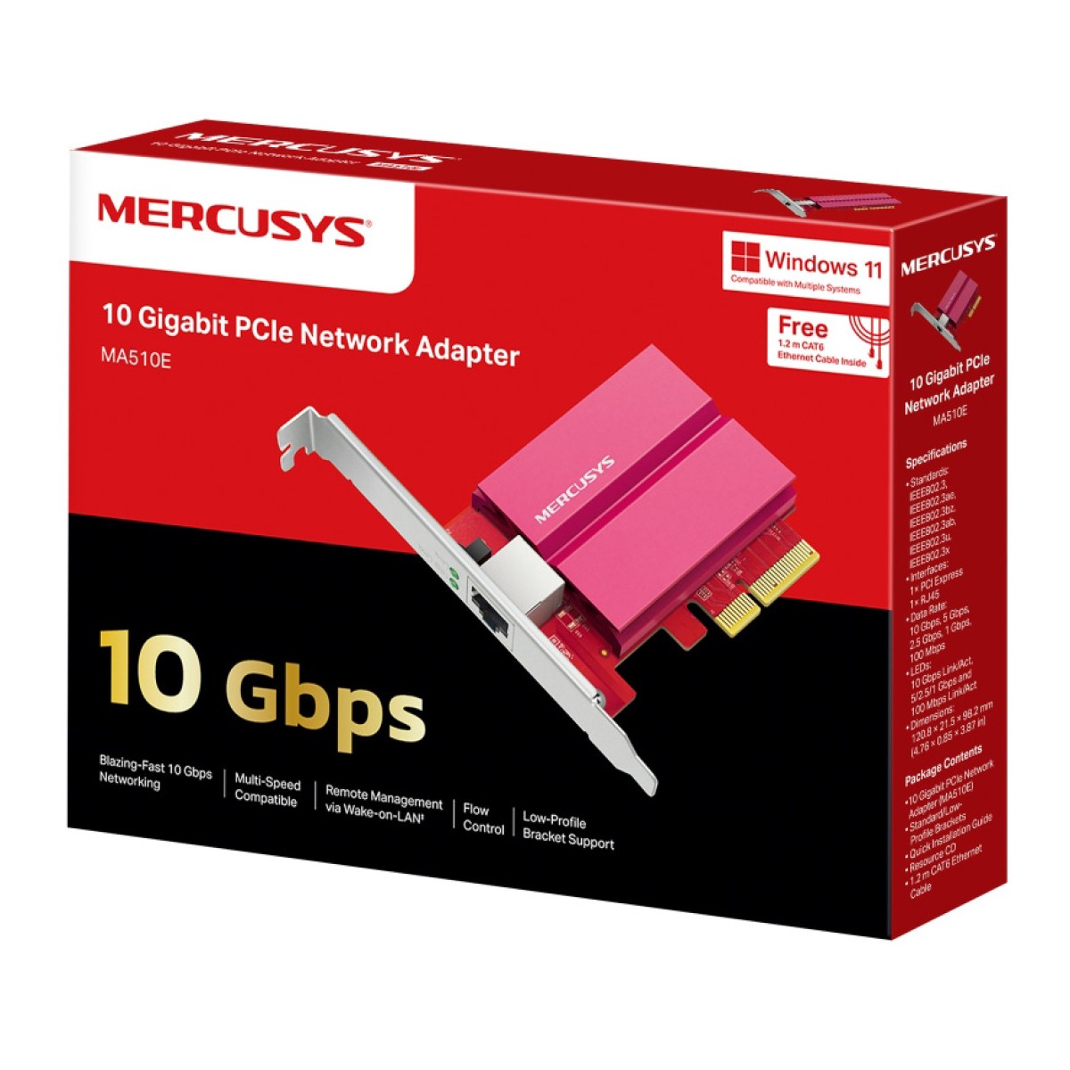 MERCUSYS κάρτα επέκτασης δικτύου PCIe σε RJ45 MA510E, 10Gbps, V1.0