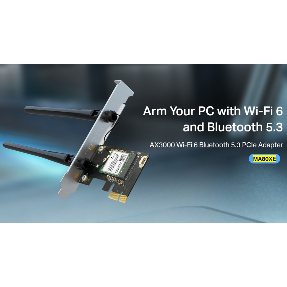 MERCUSYS κάρτα δικτύου WiFi 6 & Bluetooth MA80XE, 3000Mbps AX3000, PCIe, V2.0