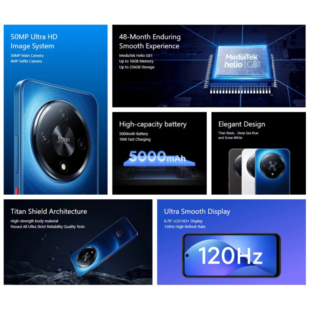 MEIZU smartphone Mblu 22 Pro, 6.79", 8/256GB, 5000mAh, μαύρο