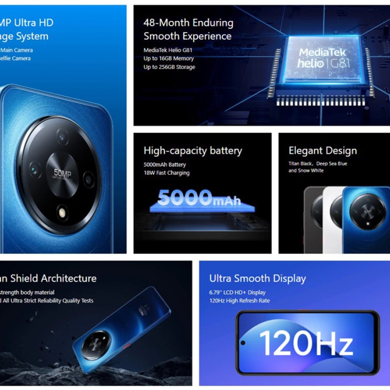 MEIZU smartphone Mblu 22 Pro, 6.79", 8/256GB, 5000mAh, μαύρο