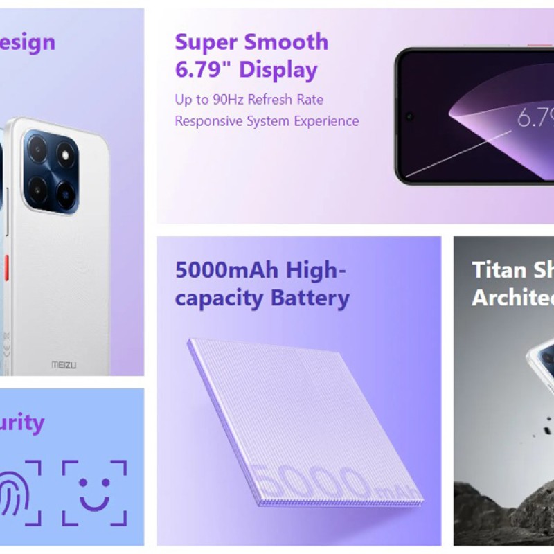 MEIZU smartphone Mblu 22, 6.79", 3/64GB, 5000mAh, λευκό