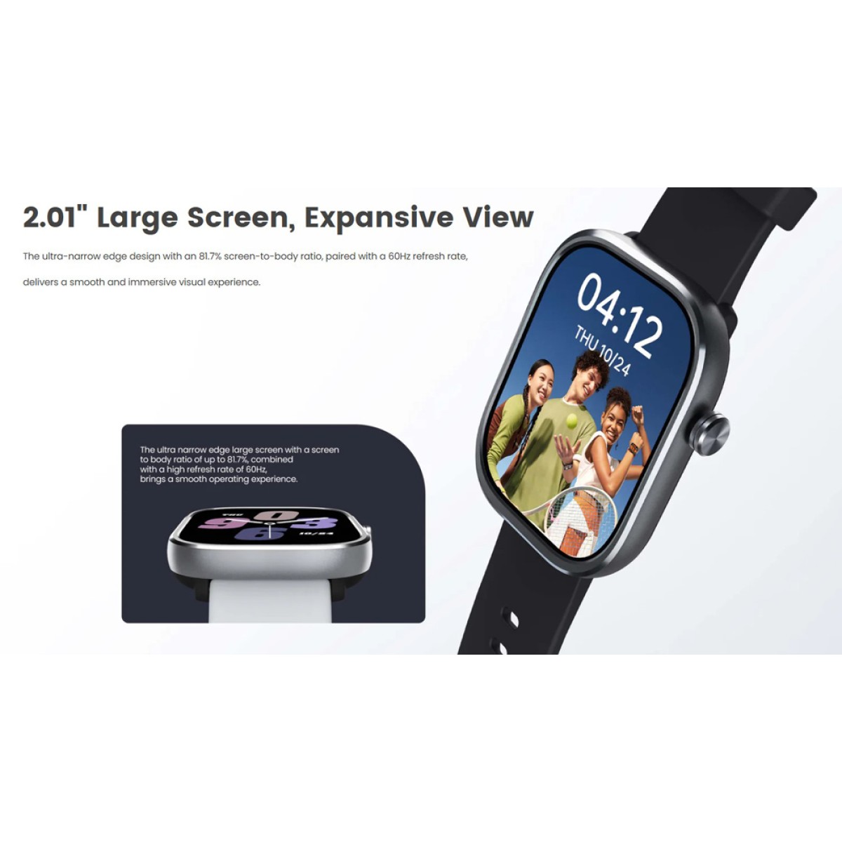 MIBRO smartwatch C4, heart rate, 2.01" TFT, 2 ATM, γκρι