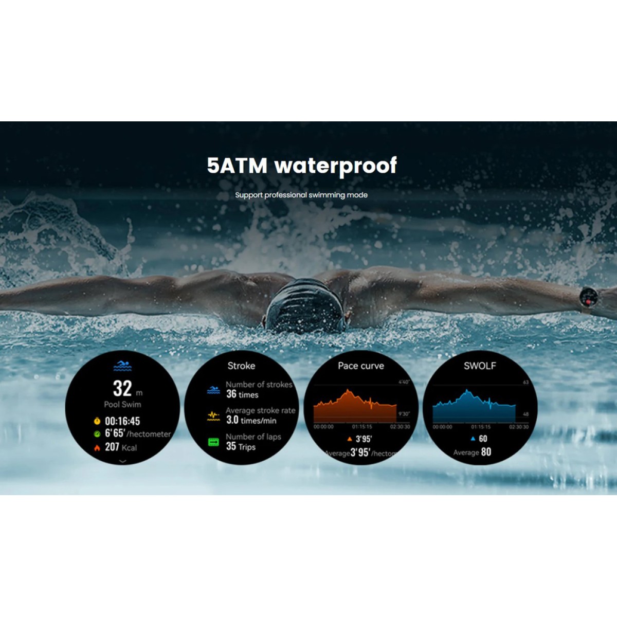 MIBRO smartwatch Lite 3 Pro με 2x λουράκια, heart rate, 1.32" AMOLED, GPS, 5 ATM, μαύρο/πράσινο