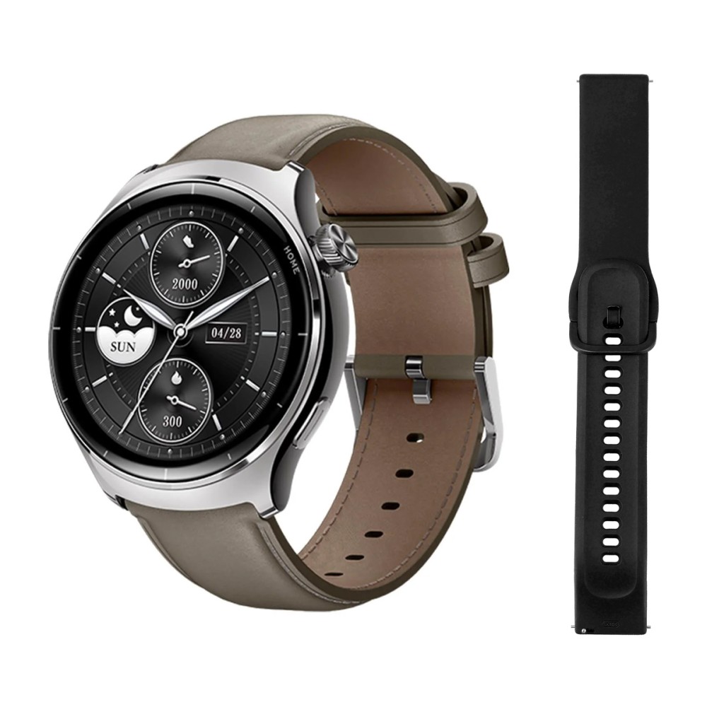 MIBRO smartwatch Lite 3 Pro με 2x λουράκια, heart rate, 1.32" AMOLED, GPS, 5 ATM, γκρι/καφέ