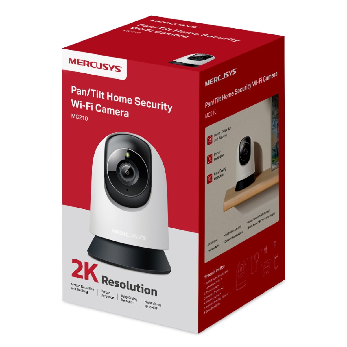 MERCUSYS smart κάμερα MC210, 2K/3MP, WiFi, PTZ, SD, EU/1.0