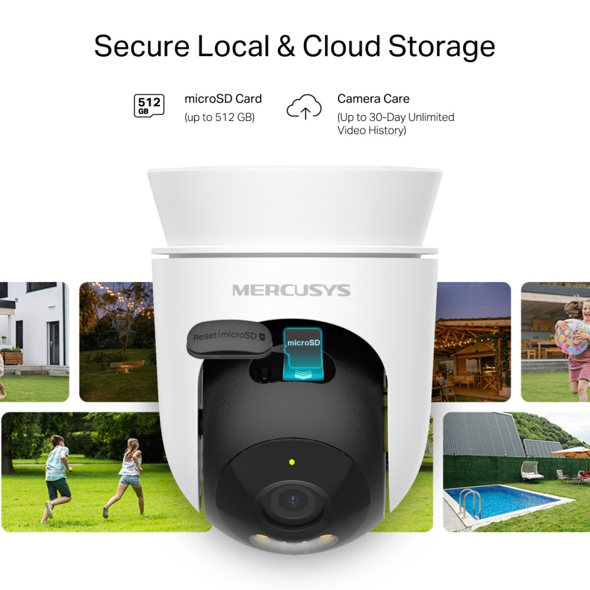 MERCUSYS smart κάμερα MC500, 1080p, WiFi, PTZ, SD, IP65, EU/1.0