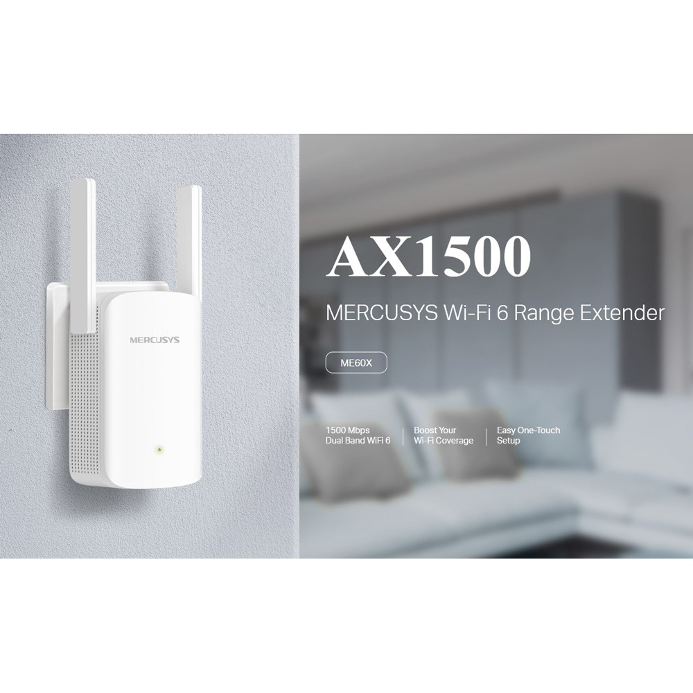 MERCUSYS range extender ME60X, WiFi 6, 1500Mbps AX1500, Ver. 1.0