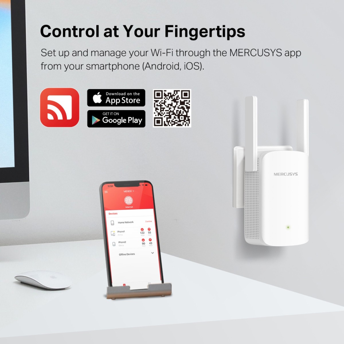 MERCUSYS range extender ME60X, WiFi 6, 1500Mbps AX1500, Ver. 1.0