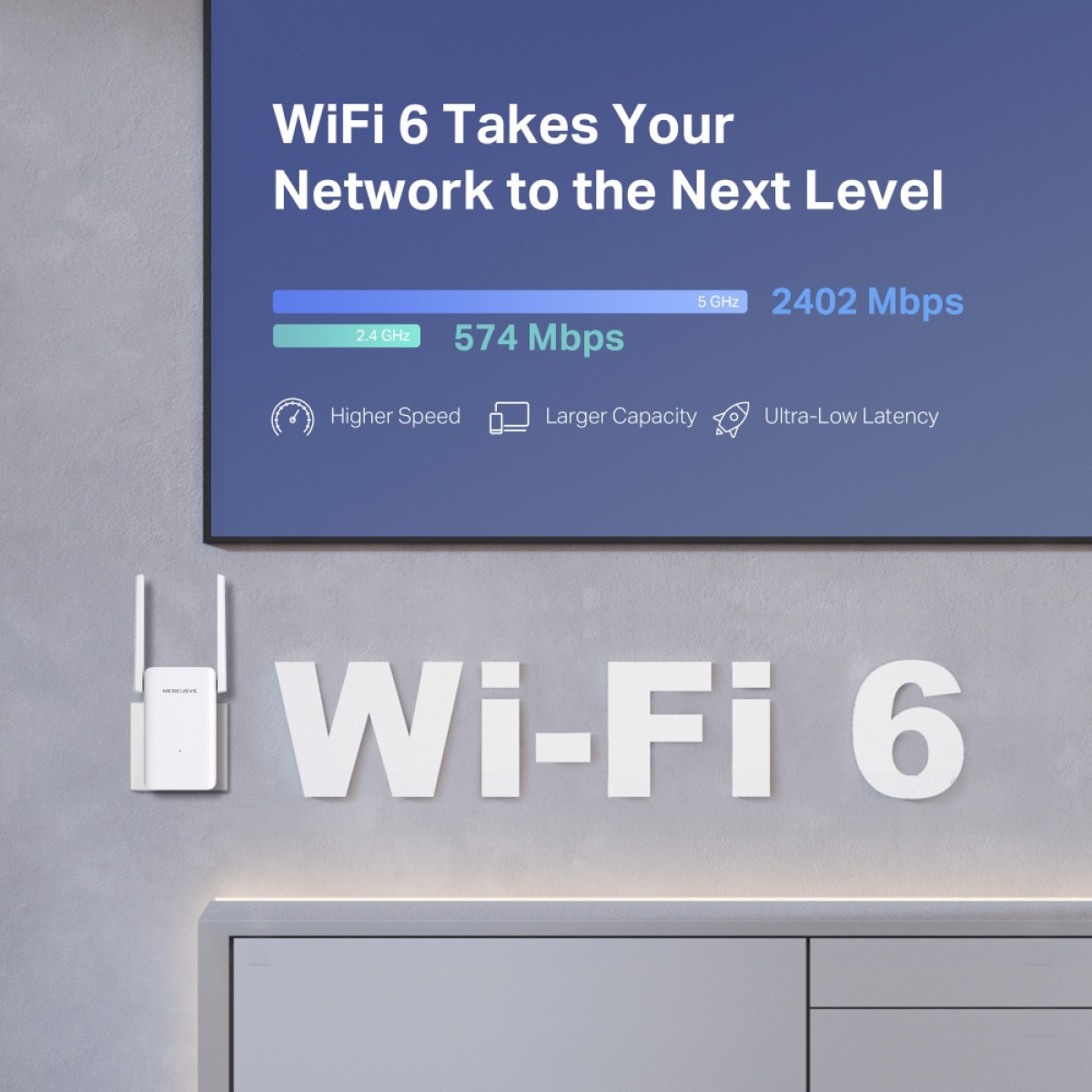 MERCUSYS range extender ME80X, WiFi 6, 3000Mbps AX3000, V1.0