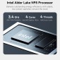 BEELINK mini PC/NAS ME Mini με 6x θέσεις M.2, Intel N95, 12GB, 1TB M.2, Windows 11 Home