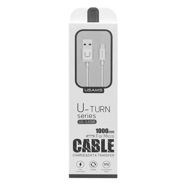 USAMS καλώδιο Micro USB σε USB US-SJ098, 10.5W, 1m, λευκό