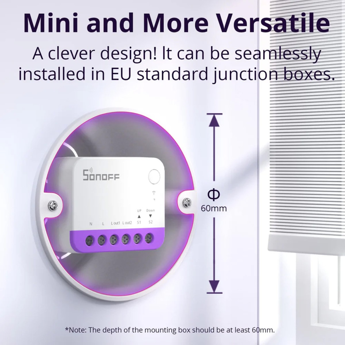 SONOFF smart διακόπτης MINI-RBS για μηχανισμό κουρτινών, WiFi, συμβατός με Matter, λευκός