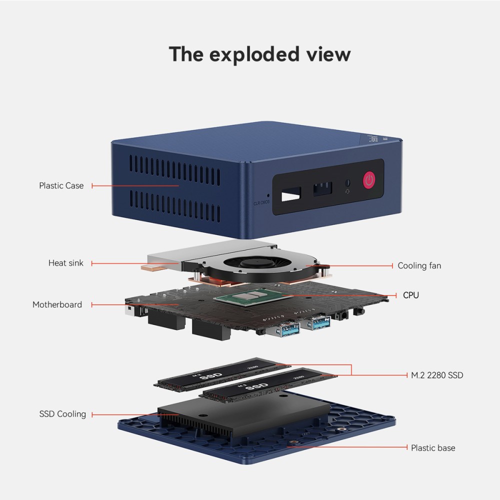 BEELINK mini PC Mini S13, Intel N150, 12GB, 512GB M.2, Windows 11 Pro