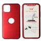 POWERTECH Θήκη Body 360° με Tempered Glass, iPhone 11 Pro Max, κόκκινη