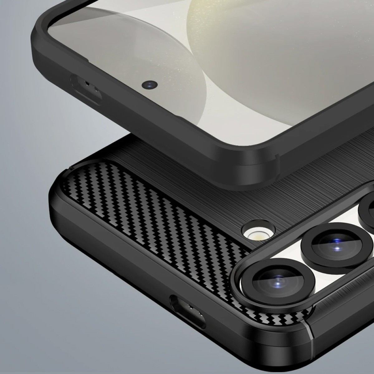 POWERTECH Θήκη Carbon MOB-2008 για Samsung S25, μαύρη