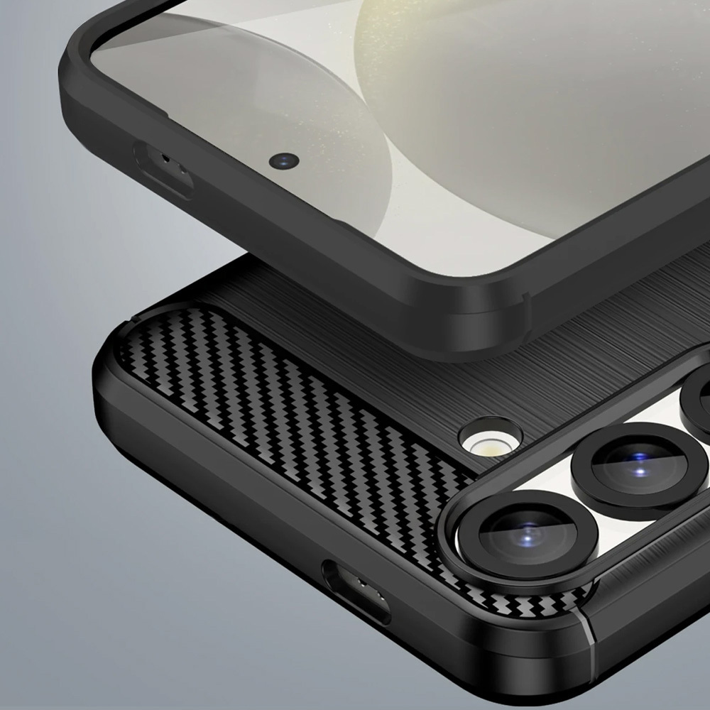 POWERTECH Θήκη Carbon MOB-2009 για Samsung S25 Edge, μαύρη