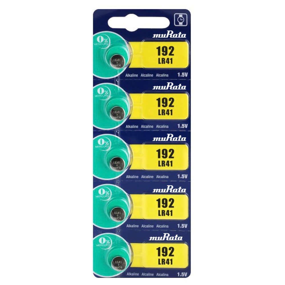 MURATA Αλκαλικές μπαταρίες LR41 MR-LR41, 1.5V, 5τμχ