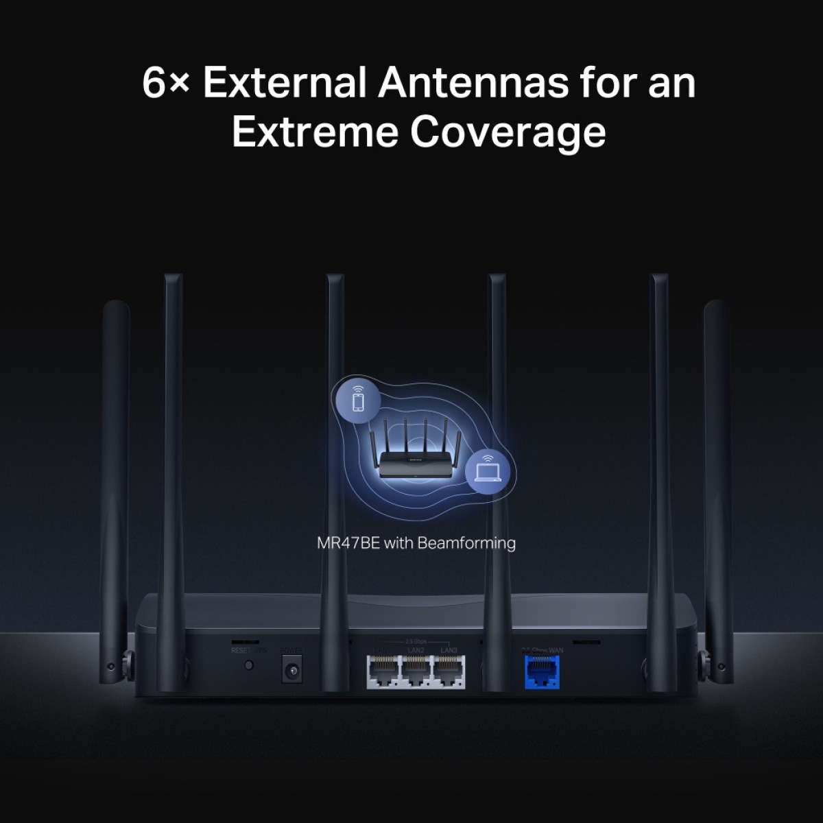 MERCUSYS router MR47BE, WiFi 7, 9.3Gbps BE9300, Tri-Band, V2.0