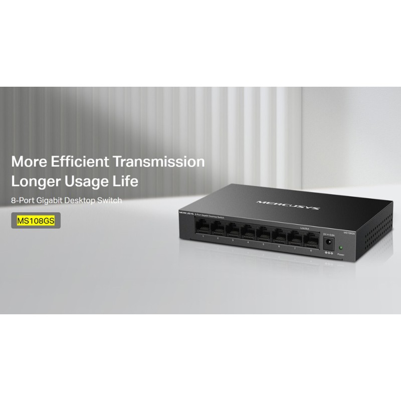 MERCUSYS desktop switch MS108GS, 8x Gigabit θύρες, V1.0