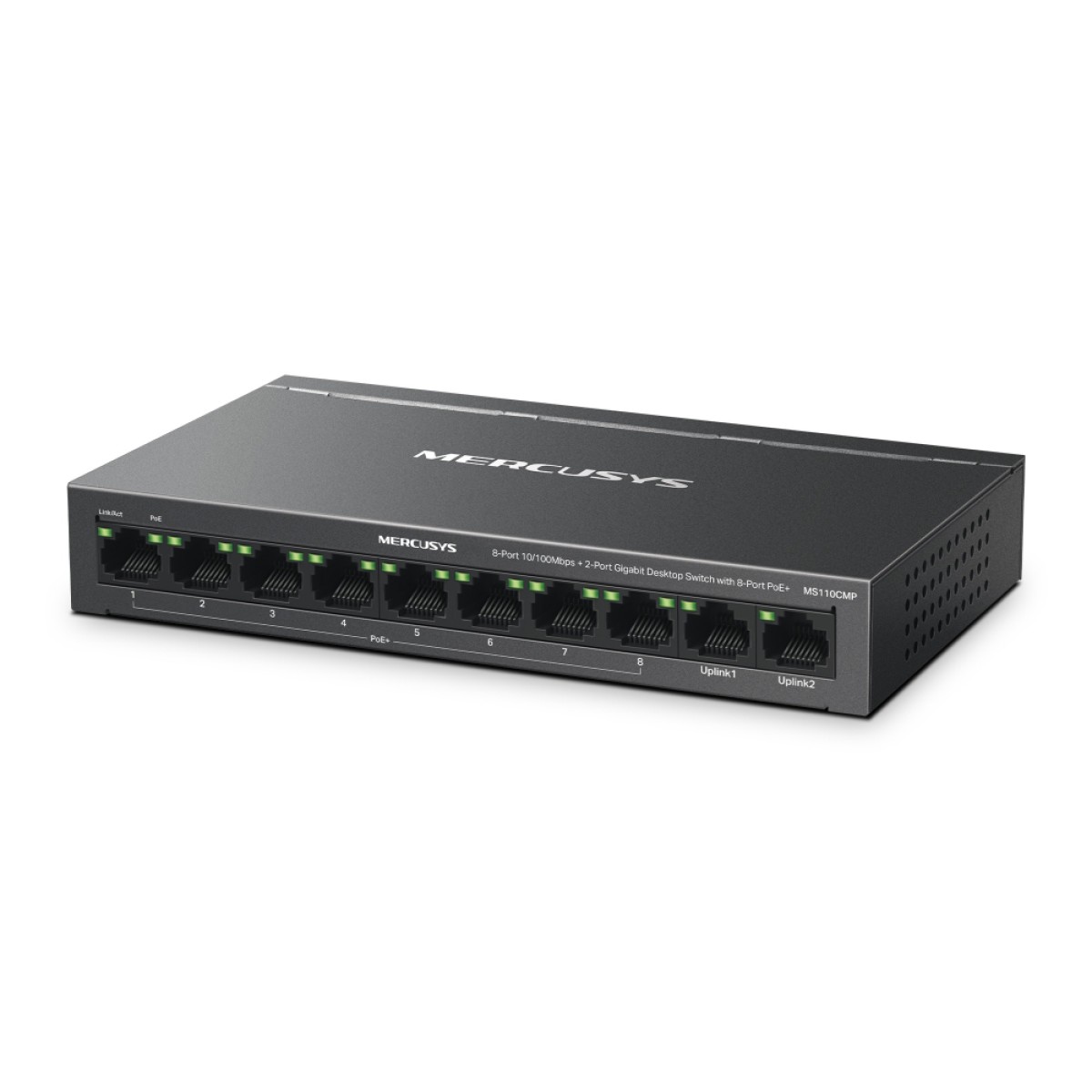 MERCUSYS Desktop Switch MS110CMP, 8x 10/100Mbps PoE+, 2x Gigabit, Ver. 1.0