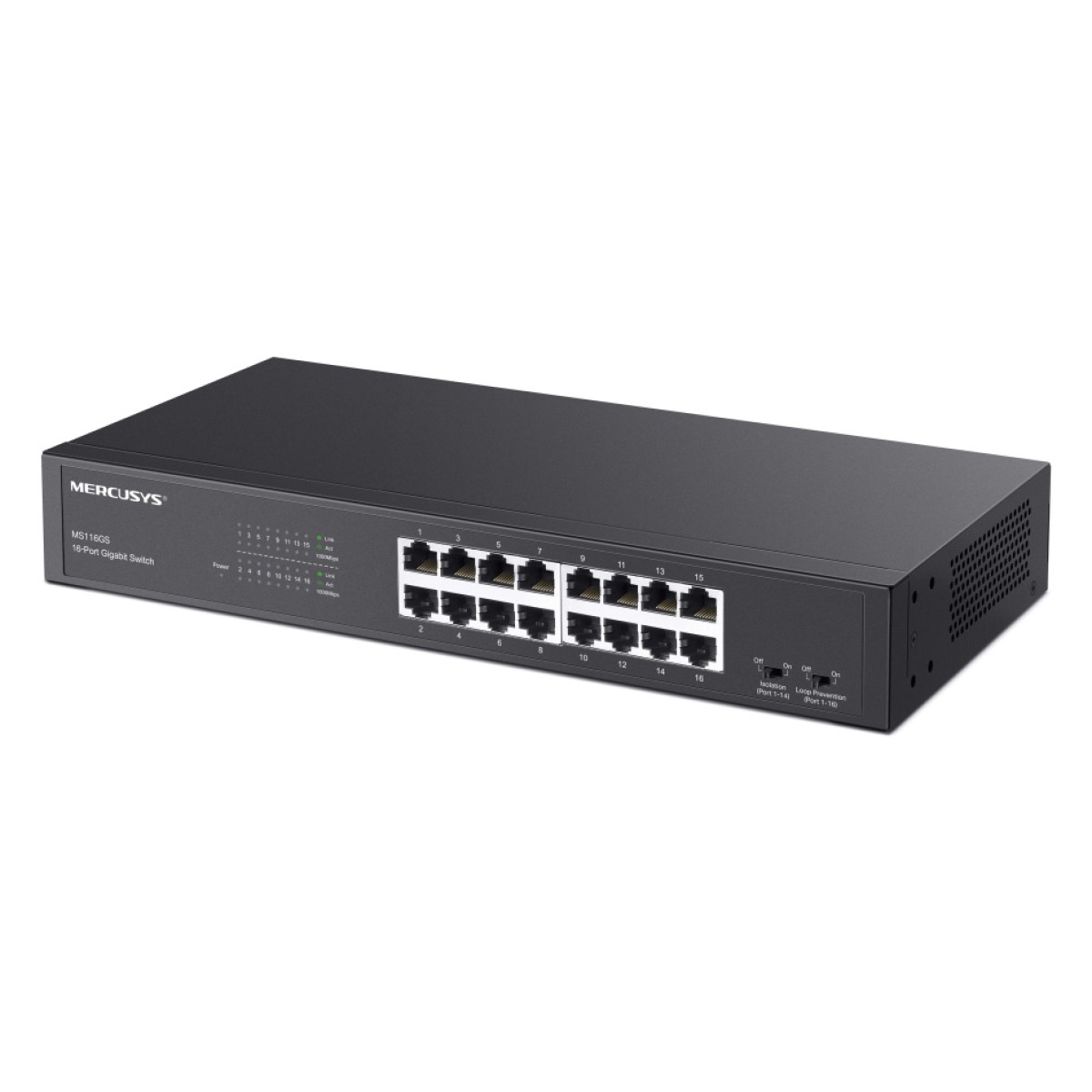 MERCUSYS desktop/rackmount switch MS116GS, 16x Gigabit θύρες, V1.0