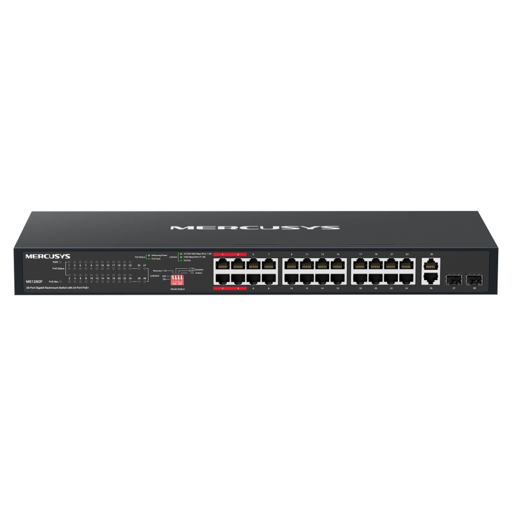 MERCUSYS rackmount switch MS128GP, 28x Gigabit θύρες, PoE+, V1.0