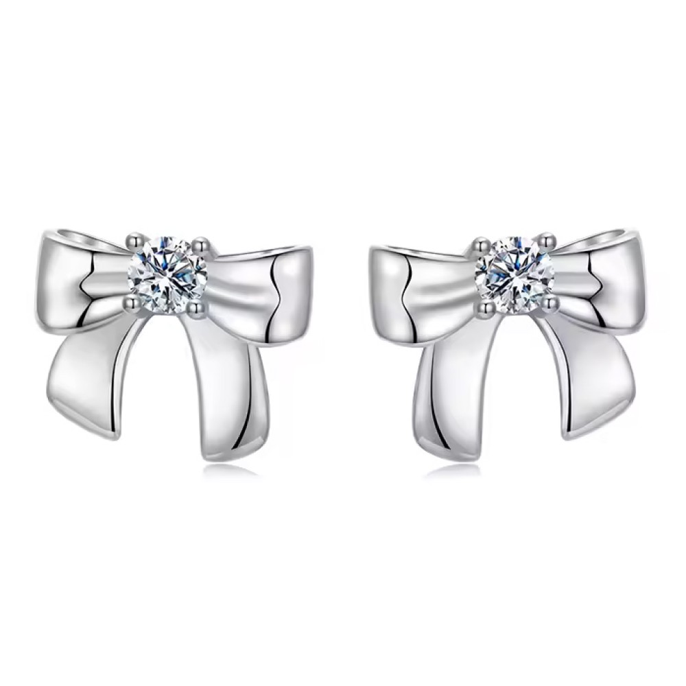 BAMOER σκουλαρίκια καρφωτά MSE085 με μοϊσσανίτη, ασήμι 925, ασήμι