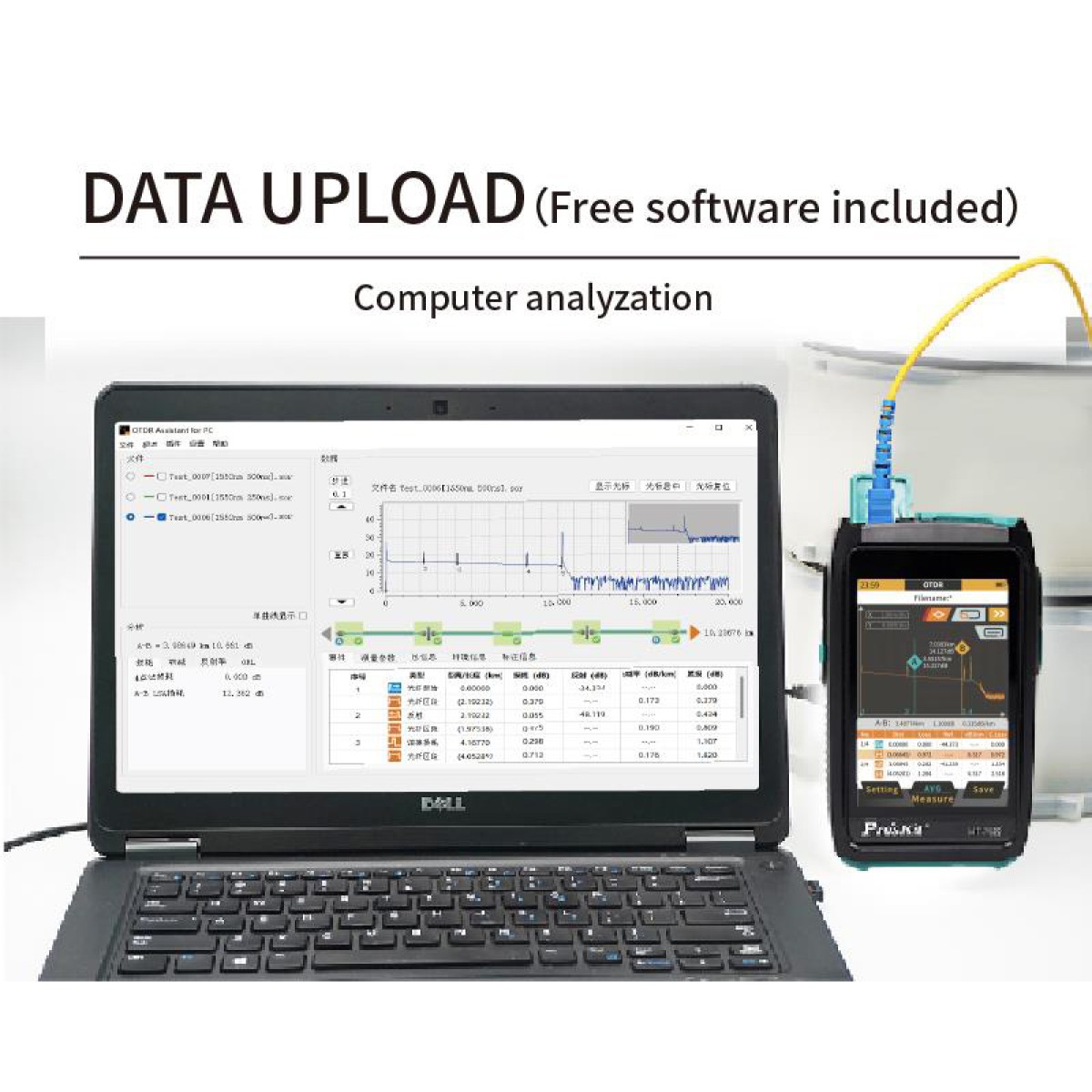 PROSKIT mini OTDR tester καλωδίων οπτικής ίνας MT-7620 με οθόνη αφής