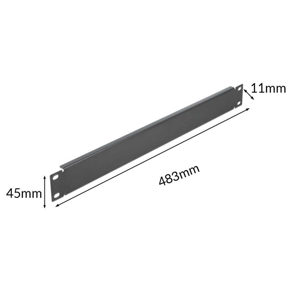 POWERTECH κάλυμμα panel NETW-0032 για rack 19"/1U, μεταλλικό, μαύρο
