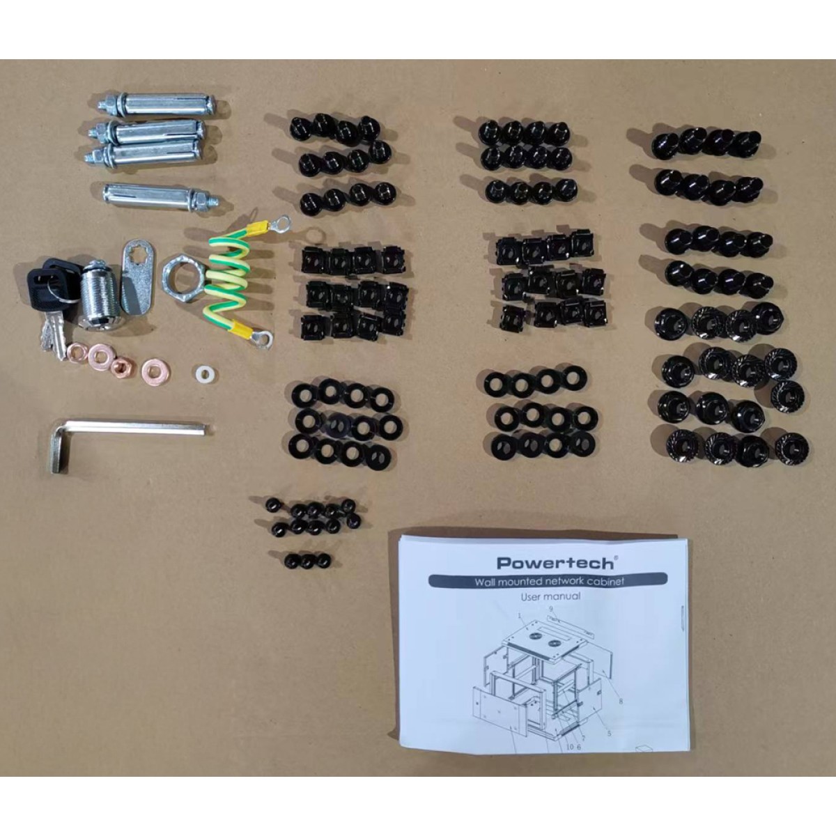POWERTECH επιτοίχια καμπίνα rack 19" NETW-0037, 600 x 450 x 370mm, 6U