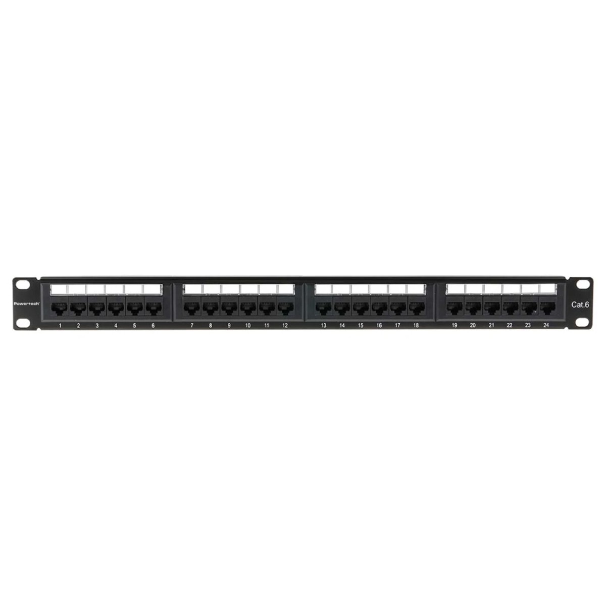 POWERTECH patch panel NETW-0046 για rack 19"/1U, 24 θυρών, CAT 6 UTP, μαύρο