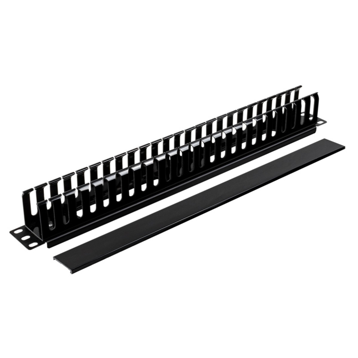 POWERTECH cable management NETW-0048 για rack 19"/1U, πλαστικό, μαύρο