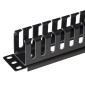 POWERTECH cable management NETW-0048 για rack 19"/1U, πλαστικό, μαύρο