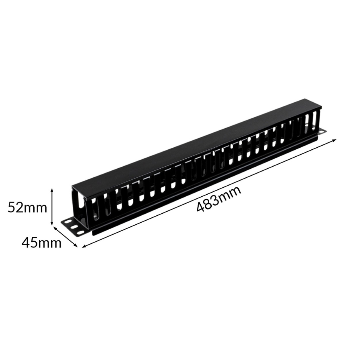 POWERTECH cable management NETW-0048 για rack 19"/1U, πλαστικό, μαύρο