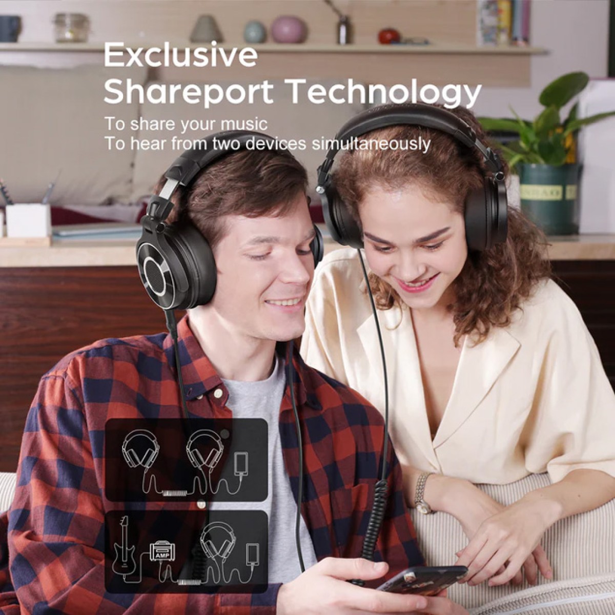 ONEODIO headset Monitor 60, 6.35mm & 3.5mm σύνδεση, Hi-Res, 50mm, μαύρο