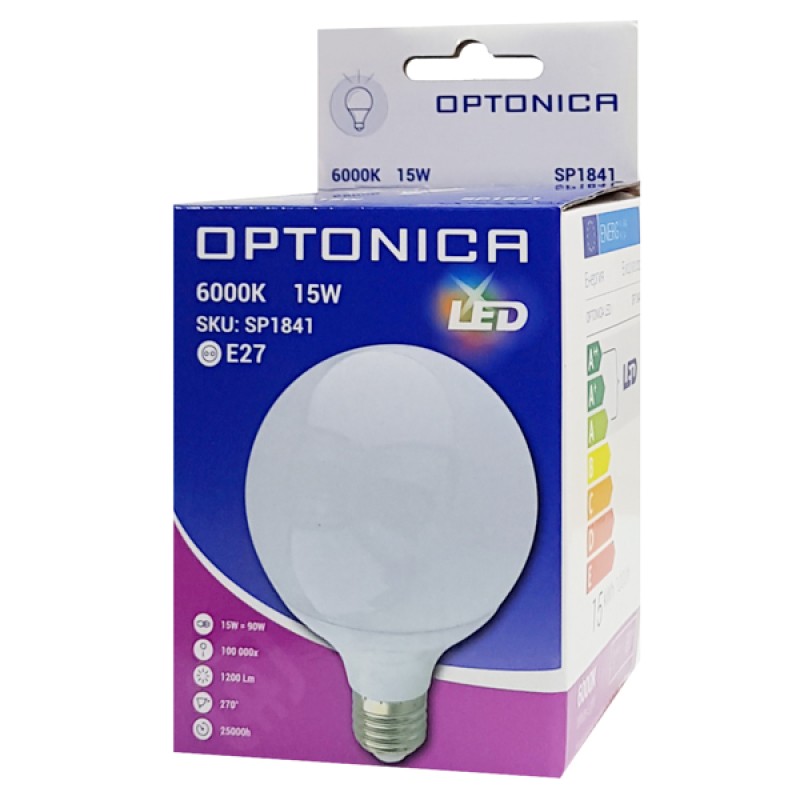 OPTONICA LED λάμπα G95 1841, 12W, 6000K, E27, 1200lm