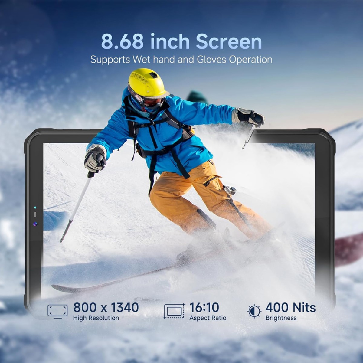 ONERUGGED tablet T1, 8.68", 8/128GB, 4G, 8000mAh, IP68/MIL-STD 810H/Atex Zone 2, μαύρο