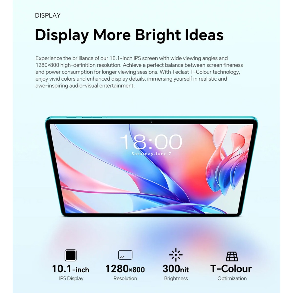 TECLAST tablet P33, 10.1", 3/64GB, Android 15, 6000mAh, μπλε