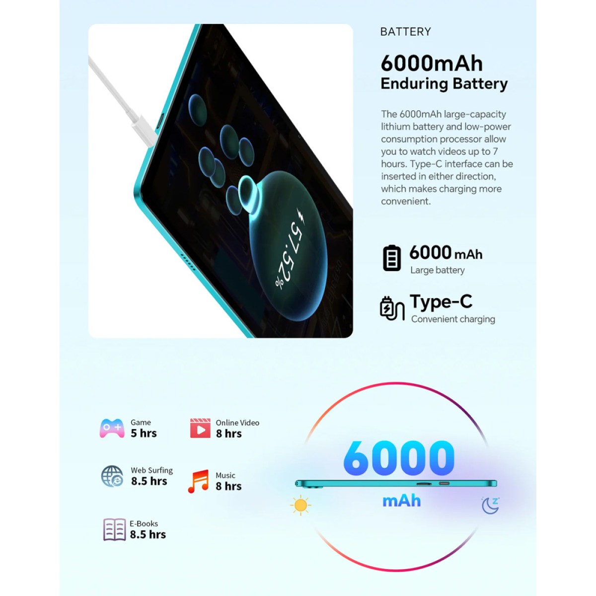 TECLAST tablet P33 με πληκτρολόγιο/ποντίκι/στυλό αφής/θήκη/βάση, 10.1", 3/64GB, Android 15, 6000mAh, μπλε
