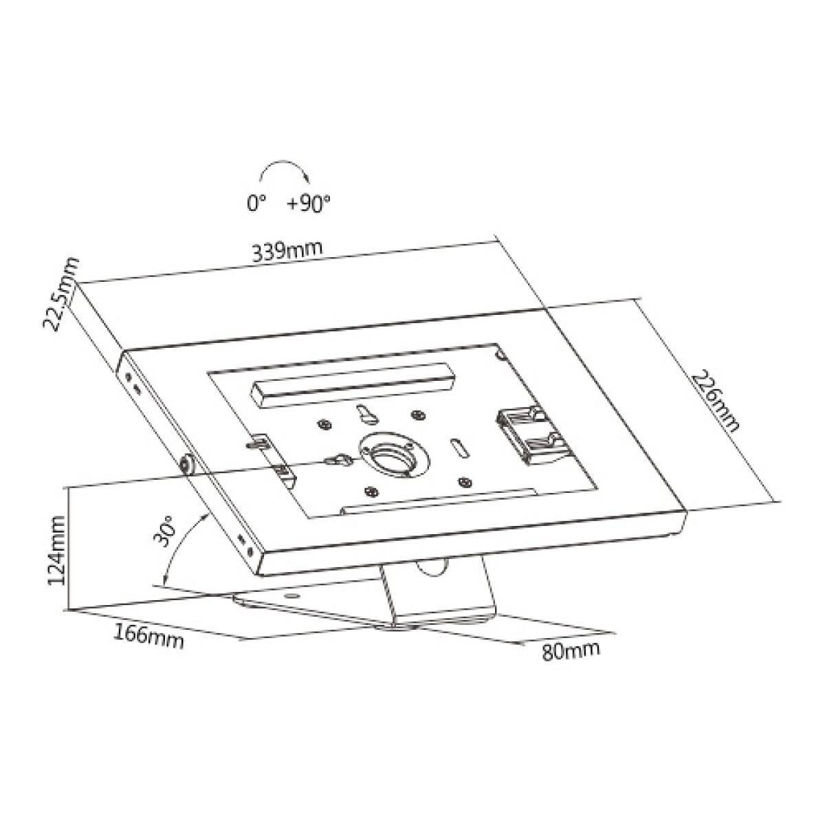 BRATECK επιτραπέζια βάση tablet PAD34-02, αντικλεπτική, 9.7-11", λευκή