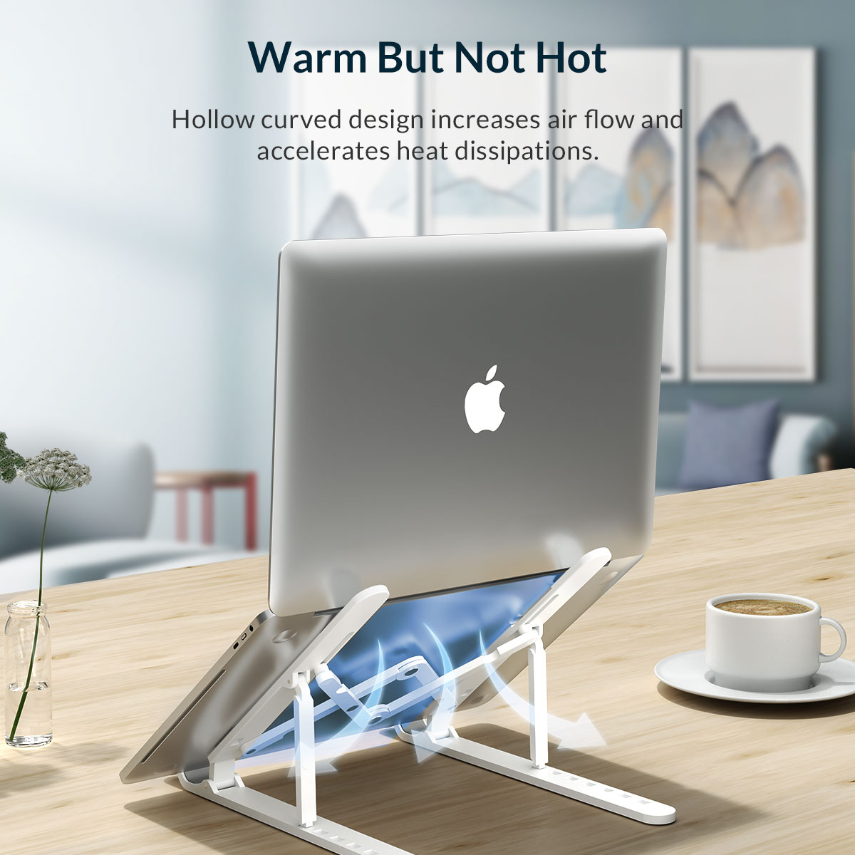 ORICO πλαστική βάση για laptop PFB-A23, 11-17", foldable, πλαστική, λευκή