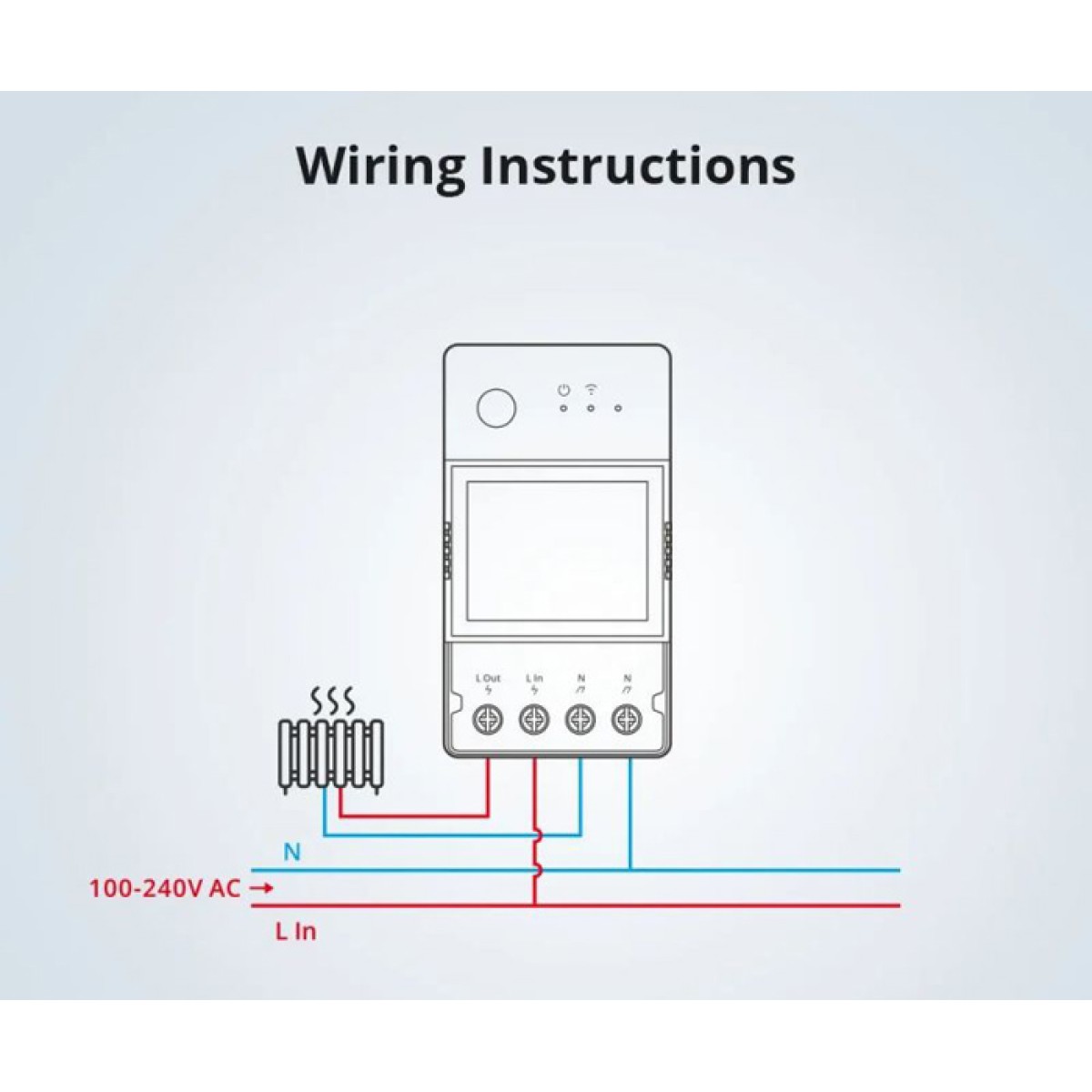 SONOFF smart διακόπτης παρακολούθησης ισχύος POWR320D, Wi-Fi, 20A